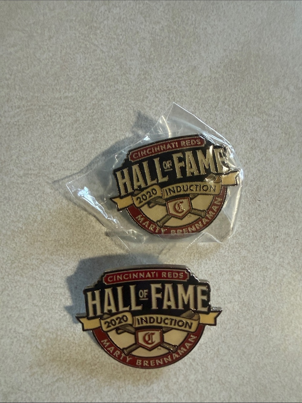 Cincinnati Reds Hall of Fame 2020 Induction Pins - Red & Gold